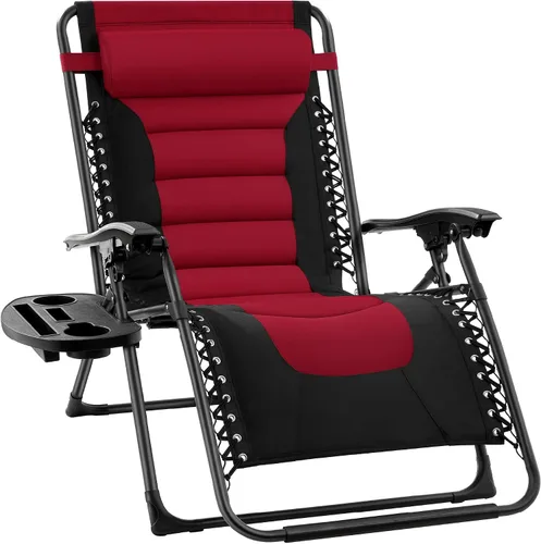 Miniatura 12 de Best Choice Products Silla acolchada de gravedad cero de gran tamaño, reclinable plegable para patio al aire libre, tumbona antigravedad XL