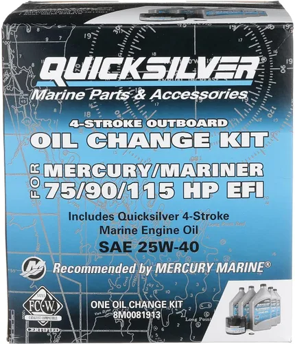Miniatura 6 de Kit de cambio de aceite Quicksilver de 4 tiempos – para motores fuera de borda Mercury – 15, 20, 25, 30, 40, 50, 60, 75, 90, 115, 150, 175, 200