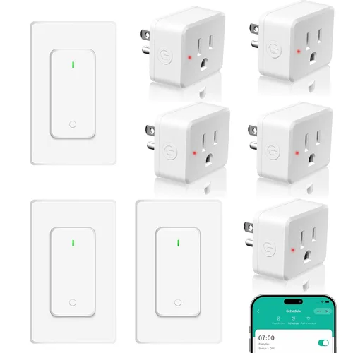 Miniatura 55 de NineLeaf Interruptor de salida remoto inalámbrico, interruptor de lámpara remoto, interruptor decorativo de enchufe de luz de encendido y apagado
