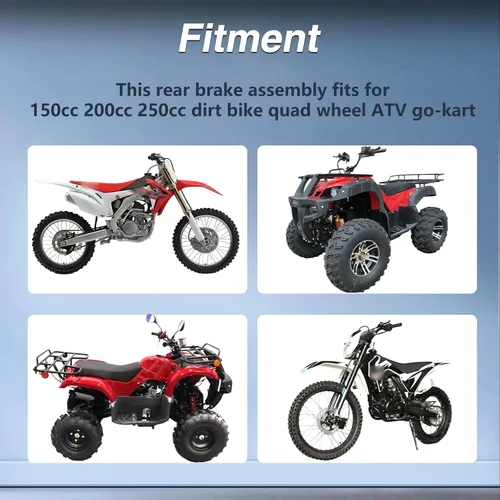 Miniatura 3 de Sistema de Calibrador de Freno de Disco Hidráulico Trasero Juego de Pastillas de Rotor Compatible con Moto de Cross, Quad, ATV, Go-kart de 150cc