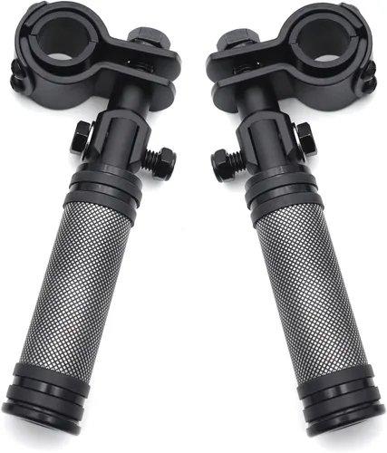 Miniatura 7 de Clavija de pie redonda negra con abrazadera de 0.984 in 1.260 in compatible con YAMAH XV250 XV400 Virage [P/N: MT216-049+216-096-BK]