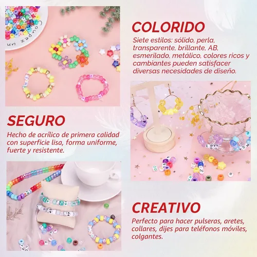 Miniatura 4 de QUEFE Kit de pulsera de 96 colores, 3000 piezas de cuentas pony, kit de pulsera de la amistad, cuentas de arcoíris Kandi con cuentas de letras