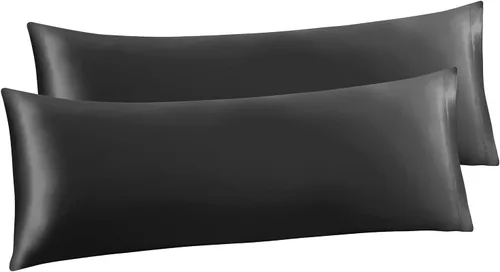 Miniatura 13 de Ersmak Juego de 2 fundas de almohada de satén estándar, ultra suaves y sedosas para cabello y piel, resistentes a las arrugas a la decoloración