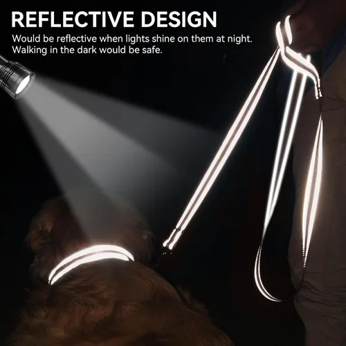 Miniatura 4 de Joytale - Correa reflectante de doble cara para perro, 6, 5 y 4 pies, resistente de nailon, asa acolchada, para pasear perros medianos y grandes