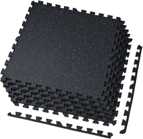 Miniatura 2 de Xspec Alfombrilla de ejercicio de espuma EVA de 1/2 pulgada de grosor de 48 pies cuadrados (12 azulejos) con parte superior de goma entrelazada