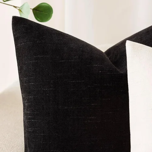 Miniatura 2 de Foindtower - Paquete de 2 fundas de almohada decorativas, cuadradas, unicolor, suaves, cómodas, lumbares, estilo rústico neutro, para sofá, sillón