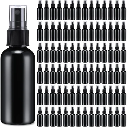 Miniatura 8 de Zhehao 200 botellas pequeñas de spray a granel de 2 onzas de plástico para aceites esenciales, pulverizador de niebla fina, reutilizable, Azul