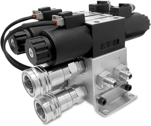 Miniatura 3 de Summit Hydraulics Kit de válvula hidráulica trasera con tercera función delantera compatible con tractores John Deere serie 3025E, 3032E, 3038E