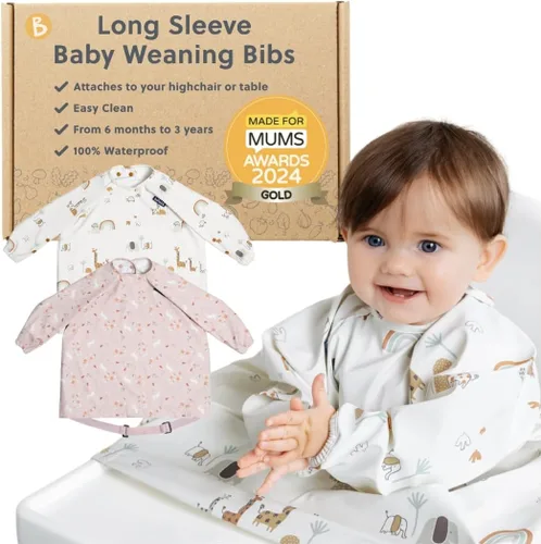 Miniatura 11 de BIBaDO - Baberos de manga larga para bebés - Bebés y niños pequeños de 6 a 36 meses - Babero de destete dirigido por el bebé - Fácil de limpiar
