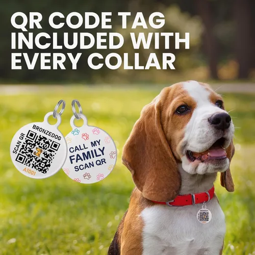 Miniatura 4 de Collar de cuero enrollado, redondo, suave y ajustable con placa de identificación por QR para perro pequeño, mediano y grande, cachorro y gato Azul