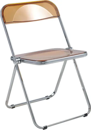 Miniatura 13 de LeisureMod Lawrence - Silla plegable de acrílico transparente moderna con marco de metal, asiento transparente que ahorra espacio para comedor
