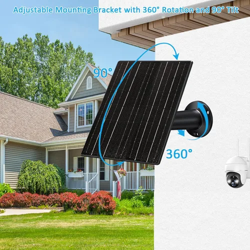Miniatura 4 de Panel solar de 10 W con batería de 10400 mAh para cámaras de seguridad y sendero, salida ajustable de 5 V/12 V, enchufes USB-C y CC, IP66