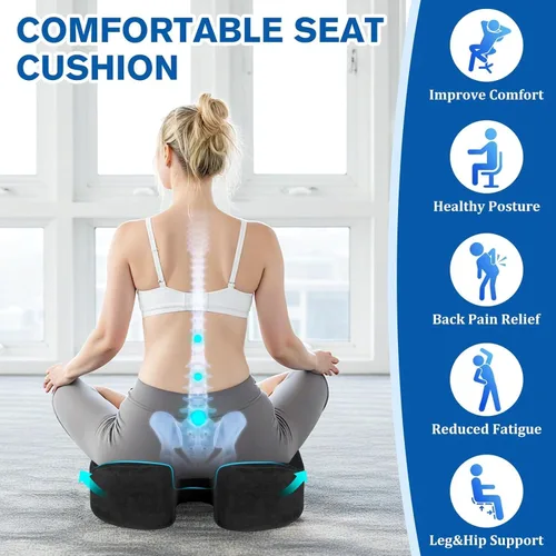 Miniatura 3 de CushyOasis Cojín de Asiento, Cojines de Gel para Silla, Cojines para Silla de Oficina, Parte Inferior Antideslizante y Funda Extraíble Cojín
