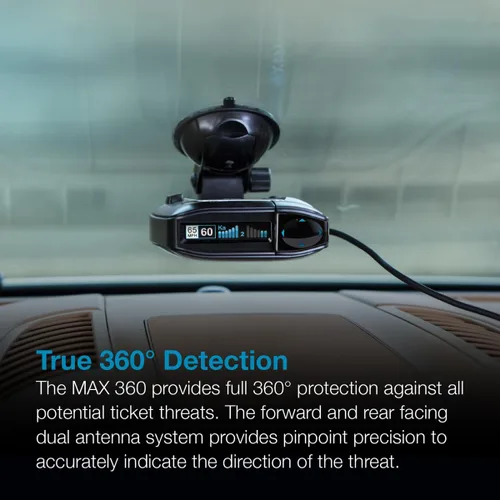 Miniatura 2 de Detector de radar láser Escort MAX 360 - GPS, alertas direccionales, antena dual delantera y trasera, conectividad Bluetooth, alertas de voz