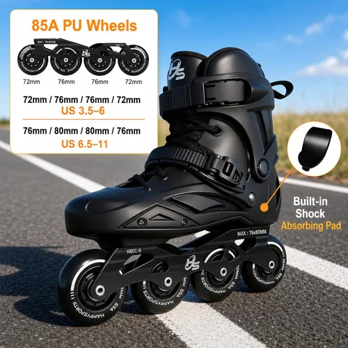 Miniatura 5 de Patines en línea para mujeres y hombres, patines profesionales de fitness con ruedas de poliuretano para hombres y mujeres, patines de alto