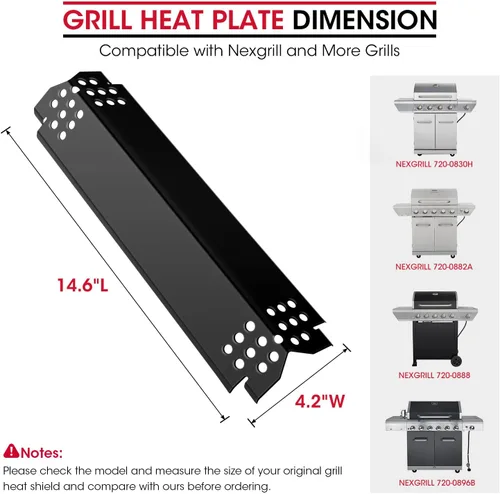 Miniatura 4 de Unicook Placas de calor para parrilla Nexgrill 720-0864, 720-0864M, BBQ Pro, patio trasero, expert, piezas de repuesto de cubiertas de quemador
