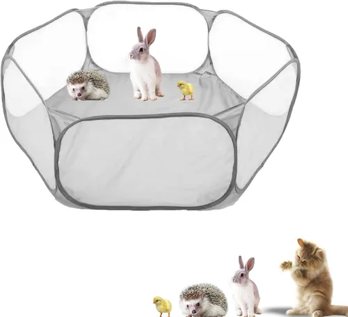 Miniatura 7 de Corralito para animales pequeños, tienda de campaña interactiva emergente portátil para mascotas, valla interior y exterior para conejos, conejillos