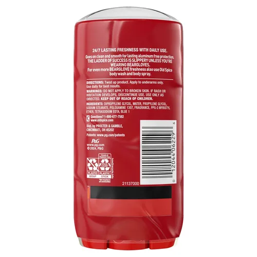 Miniatura 9 de Old Spice Desodorante sin aluminio para hombres, protección contra olores 24/7, frescura 24/7 y aroma duradero, se pone claro, Bearglove con aroma