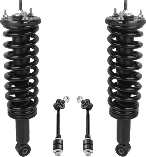 Miniatura 37 de Detroit Axle - Puntales delanteros con resorte helicoidal + enlaces de extremo de barras estabilizadoras de repuesto para Ford Flex Lincoln MKT