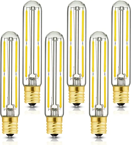 Miniatura 9 de Bombilla LED de filamento tubular E17 T6.5, bombillas de tubo LED regulables de 4 W, 500 lm, blanco cálido 2700 K, equivalente a bombilla