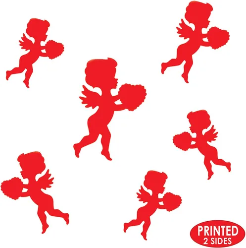 Miniatura 4 de Beistle Papel Cupido Rojo Surtido Siluetas Decoración, 6 unidades, Paquete de 1