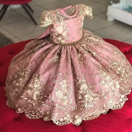Miniatura 2 de NNJXD - Elegante vestido de princesa con cinturón de lazo de tul, de algodón y estampado de flores.