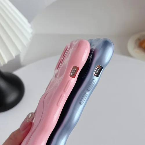 Miniatura 5 de Caseative Funda para iPhone 12 Pro, onda de onda de agua Meteorito Burbuja Cromo Galvanizado Candy Phone Case (Plata)