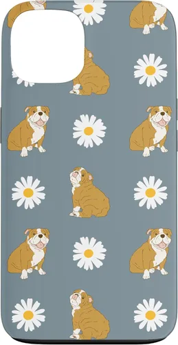 Miniatura 7 de Funda para iPhone 11 Pro English Bulldog and Daisy Flower Pattern Dusty Blue