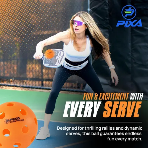 Miniatura 6 de PIXA Titan Pro 26 Pickleball para interiores, aprobado por USAPA, bolas de pickleball duraderas para interiores, rebote constante, vuelo suave