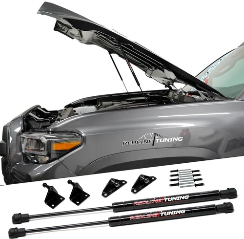 Redline Tuning 21-27015-02 sistema de cofre de elevación rápida para Toyota Tacoma - Con revestimiento negro y revestimiento antipolvo negro | Hood