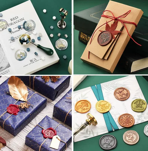 Miniatura 7 de Fancy Letters S - Juego de sellos de cera personalizados, sello de cera para tarjetas de cartas invitaciones letras S