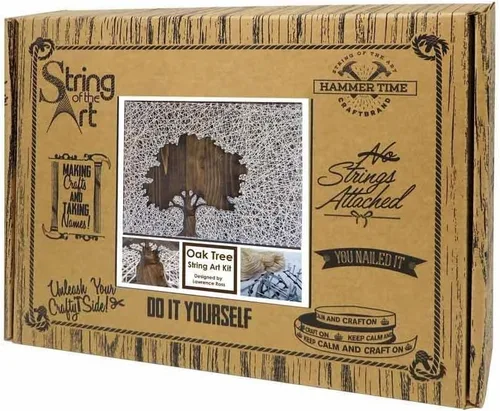 Miniatura 2 de String of the Art Kit de arte de cuerda de árbol de roble, hecho en Estados Unidos, kit de manualidades para adultos, madera de pino teñida