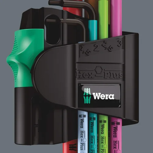 Miniatura 9 de Wera 05022534001 950/7 Imán Hex-Plus multicolor 1 juego de llaves en L, métrico, BlackLaser, 7 piezas