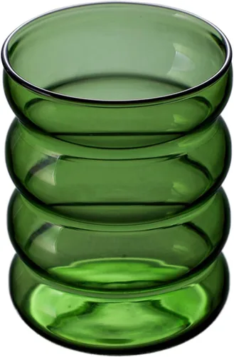 Miniatura 5 de Vasos de vidrio vintage creativos, vasos de agua transparentes ondulados, taza de café helado, vasos de entretenimiento para agua, leche, cerveza