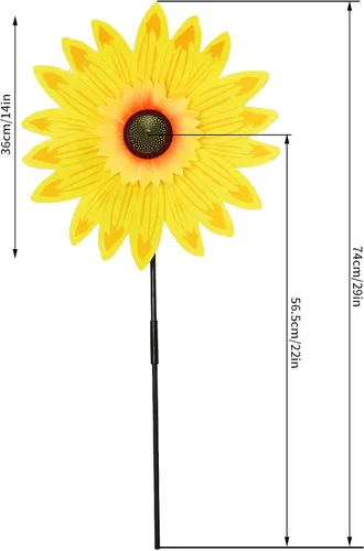 Miniatura 2 de 6 molinillos de girasol para césped, molinillos de viento, molinos de viento grandes para jardín, patio, decoración al aire libre