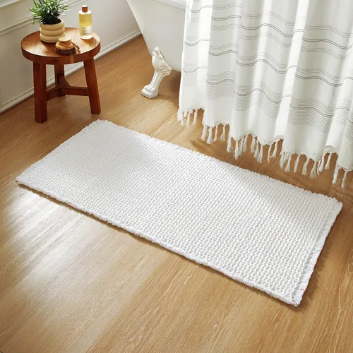 Miniatura 29 de TYUU Tapete de baño estilo gofre, tapete de baño bohemio, antideslizante, lavable, súper absorbente, de secado rápido, bonito tapete de baño