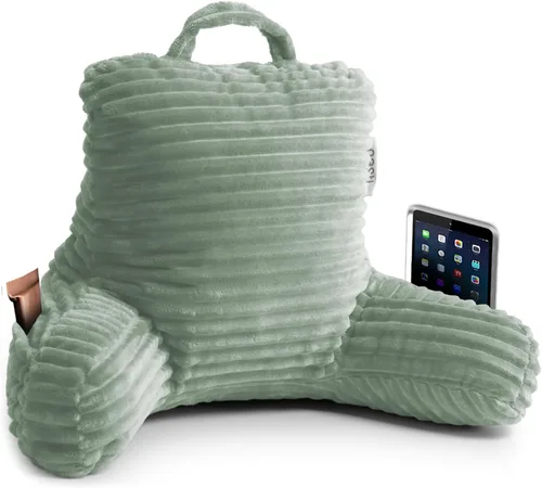 Miniatura 31 de Nestl Almohada de lectura para niños y adolescentes con espuma viscoelástica triturada, almohadas de respaldo de felpa de corte lujoso para leer