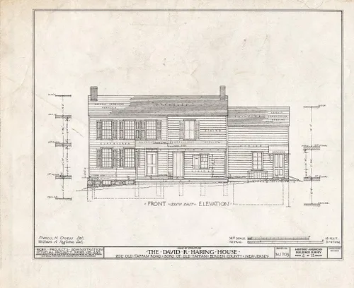 Historic Pictoric : Blueprint HABS NJ,2-TAPO,4- (Sheet 4 of 13) - David R. Haring House, 202 Old Tappan Road, Old Tappan, Bergen County, NJ 14in x