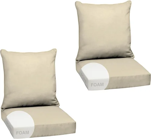 Miniatura 171 de Arden Outdoor Deep Seat Cushion Set, 24 x 24 pulgadas, Cojín para patio resistente al clima, a la lluvia y a la decoloración para silla, sofá y sofá