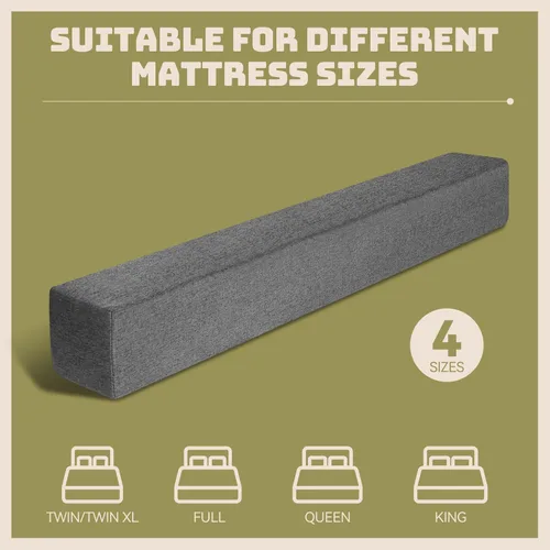 Miniatura 3 de DEEPSHARK - Relleno para hueco de cama de tamaño matrimonial, esponja de alta densidad 45D, funda extraíble y lavable, relleno extendido de colchón