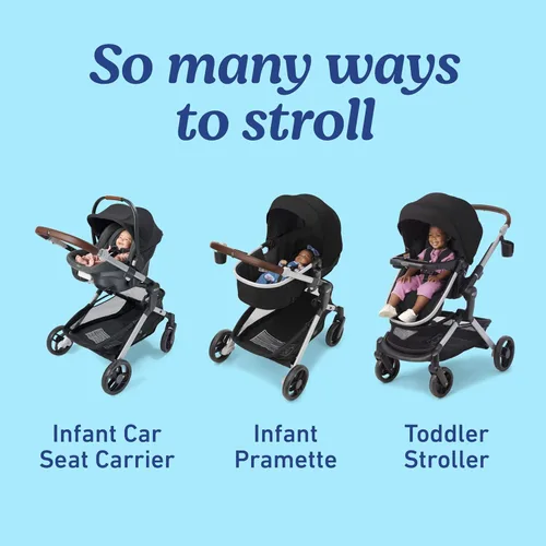 Miniatura 3 de Graco Modes Nes Sistema de viaje 3-en-1 modular, asiento de auto para bebé y carriola combinados, portabebés ajustables Slide2Me para asiento