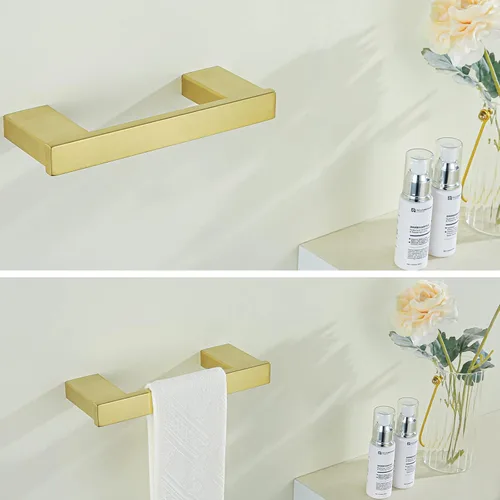 Miniatura 5 de RANDOM Toallero dorado cepillado de 9 pulgadas, toallero de latón para baño, toallero de mano, toallero de cocina, barra de toalla de baño, cocina