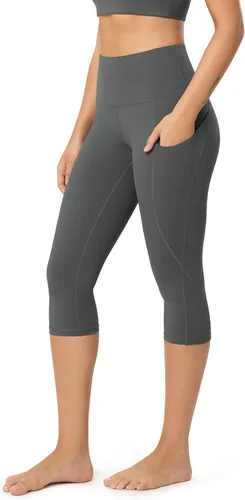 Miniatura 101 de ODODOS - Leggings capri de cintura alta para mujer con bolsillos, control de abdomen, no se transparentan, para entrenamiento atlético, running