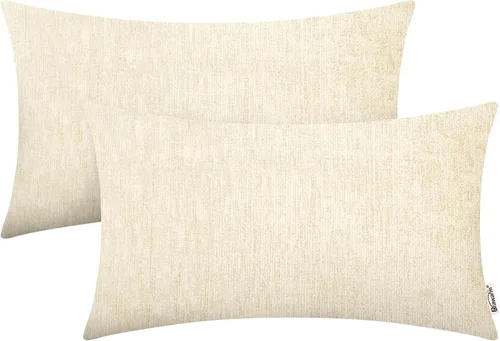 Miniatura 47 de BRAWARM Fundas de almohada 40x40 cm - Paquete de 2 fundas de almohada de chenilla negra, fundas de almohada de chenilla suave teñida sólida