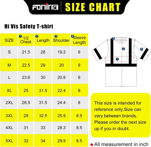 Miniatura 7 de FONIRRA Hi Vis - Camisetas de seguridad con bolsillo para hombre, manga larga, reflectante, ANSI Clase 2, para trabajo