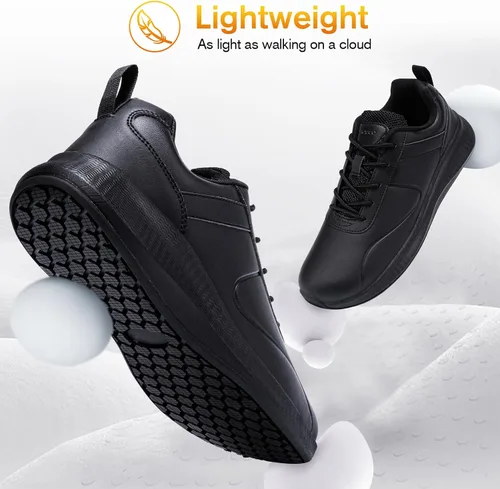 Miniatura 5 de Zapatos de trabajo antideslizantes para hombre, zapatos de cocina impermeables para chef, zapatos cómodos antideslizantes para restaurante, calzado