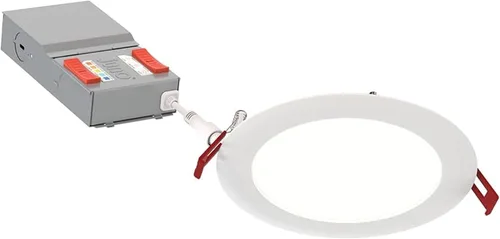 Miniatura 11 de Juno Luces LED empotrables redondas de 4 pulgadas, luz descendente de oblea deflectora, temperatura de color blanco conmutable 5 en 1, brillo