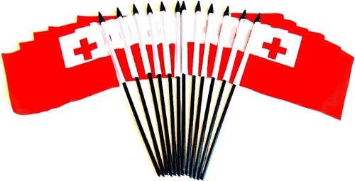 Miniatura 143 de Paquete de 12 banderas de escritorio de oficina en miniatura de poliéster internacional de 4 x 6 pulgadas, 1 docena de banderas pequeñas de 4 x 6