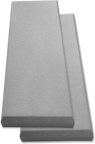 Panel acústico gris | Fibra de vidrio paquete de 2 | Panel profesional de absorción de sonido | Panel decorativo a prueba de sonido | Panel de pared