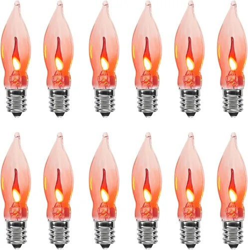 Miniatura 8 de Abeja Paquete de 25 Bombillas de Repuesto C9 para Halloween, Luces de Navidad de Cerámica Naranja para Halloween Patio Exterior Interior Luces
